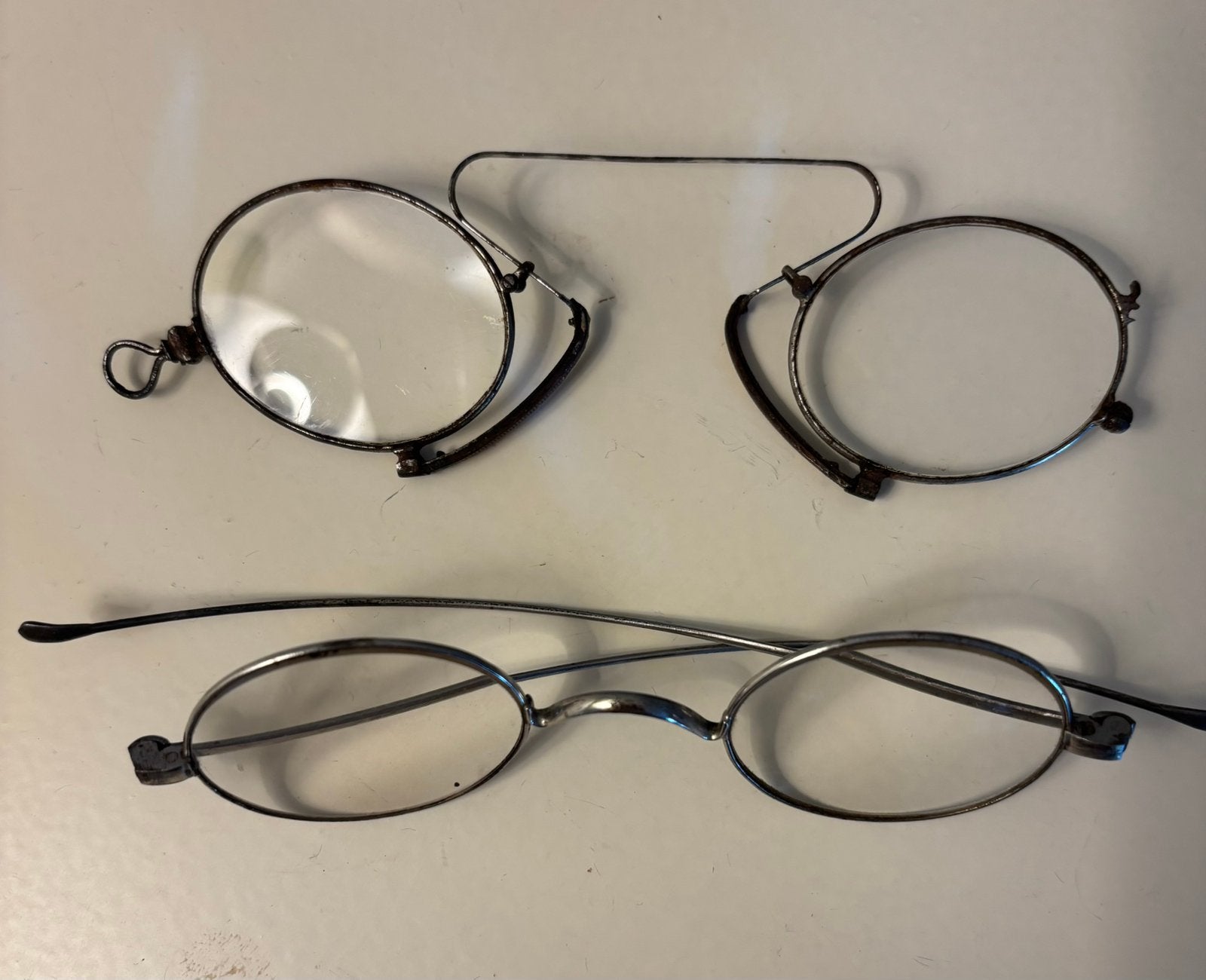 Lunettes et pince nez anciens, Enlèvement, Autres matériaux, Autres types