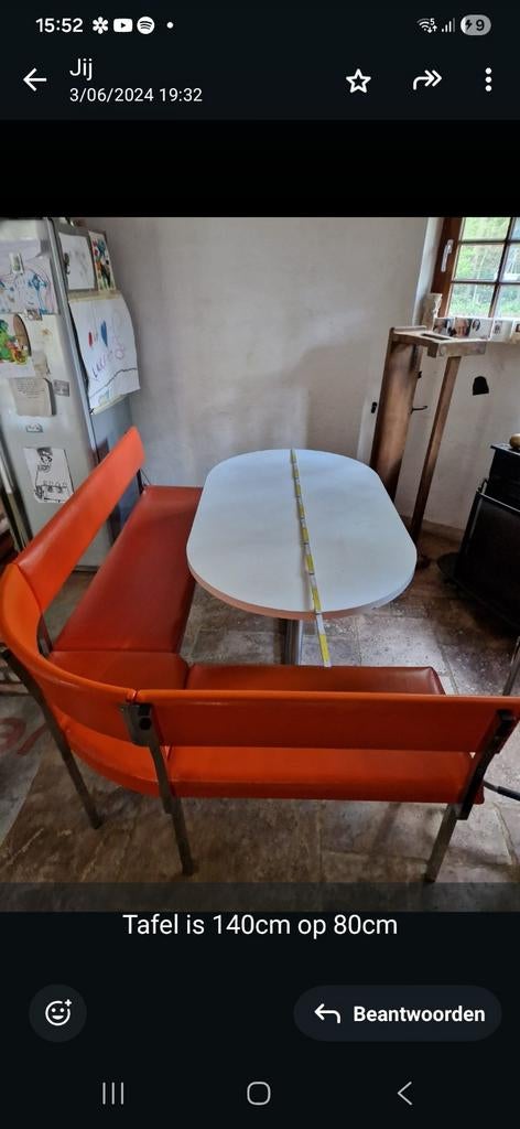 Table avec banc, Maison & Meubles, 25 à 50 cm, Autres couleurs, Moins de 100 cm, Enlèvement