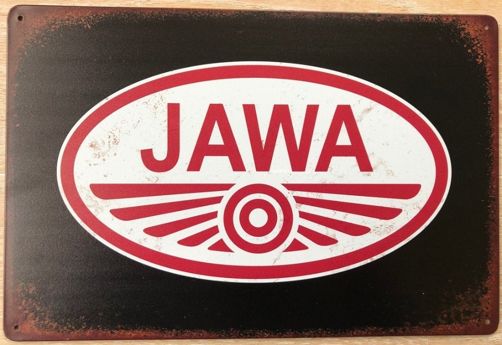 Metalen JAWA vintage look wandplaat - 20x30cm, Ophalen of Verzenden, Nieuw, Reclamebord