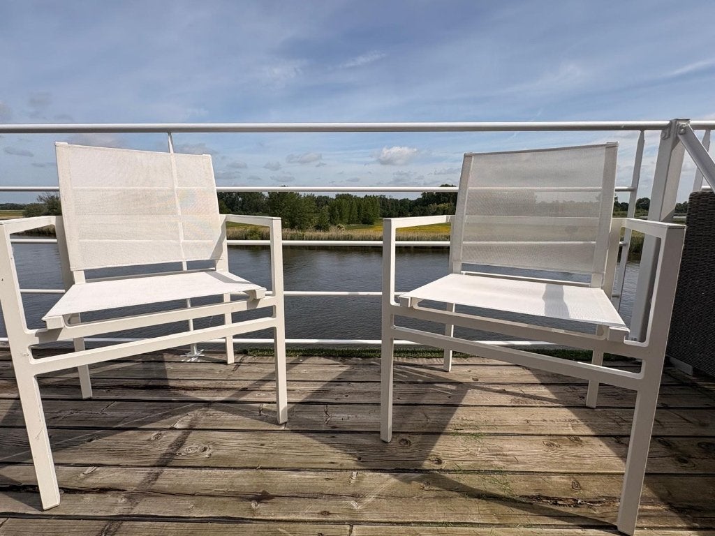 2 Fermob design tuinstoelen wit – aluminium – terras/tuin, Ophalen, Twee, Wit, Nieuw