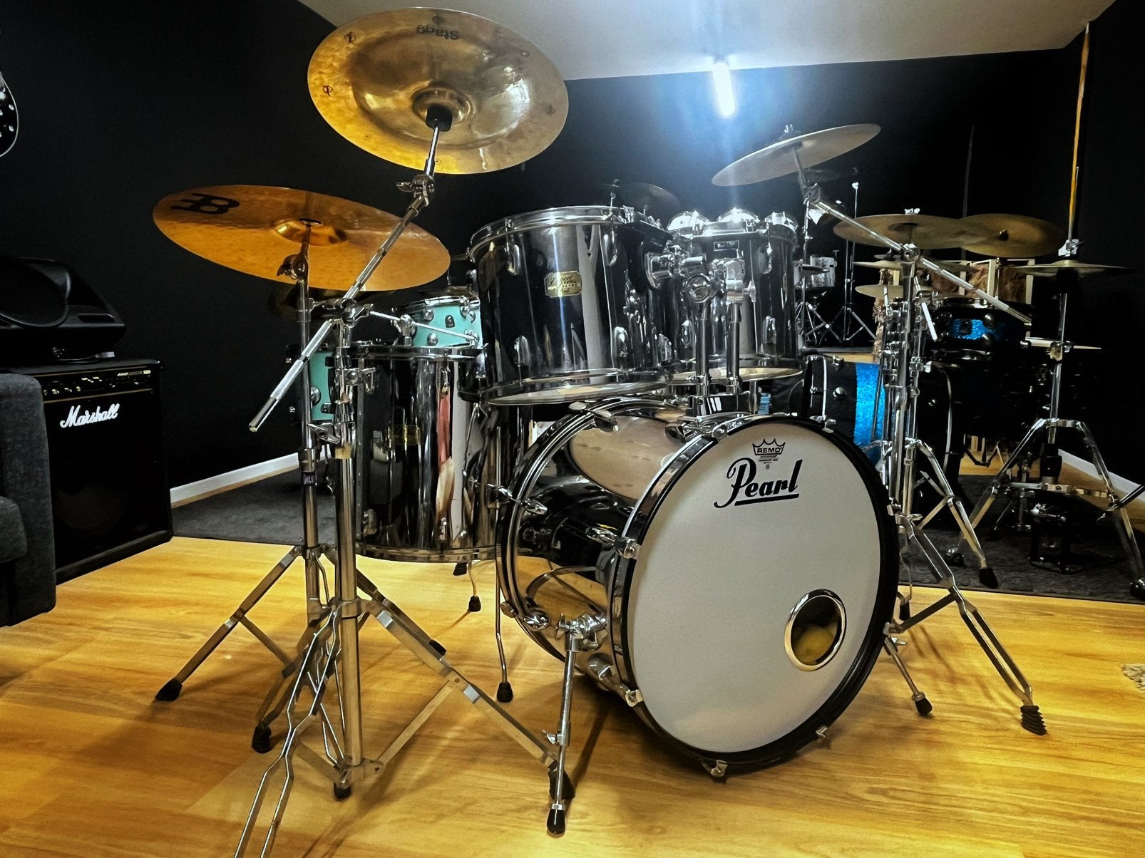 Pearl Export Chrome Wrap - Volledige set, Muziek en Instrumenten, Drumstellen en Slagwerk, Ophalen, Gebruikt, Pearl