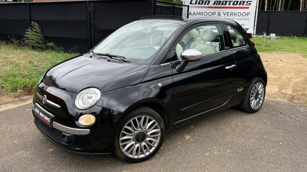 Fiat 500c 1.2 i | Pack Emizione - Euro 6 | Zeer Nette Staat, Auto's, Fiat, Cabriolet, Leder en Stof, Zwart, Bedrijf