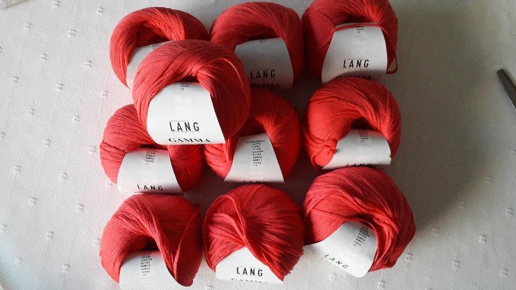 Gamma, garen Lang Yarns, 10 bollen koraalrood 837.0029, Ophalen of Verzenden, Nieuw, Breien of Haken, Wol of Garen