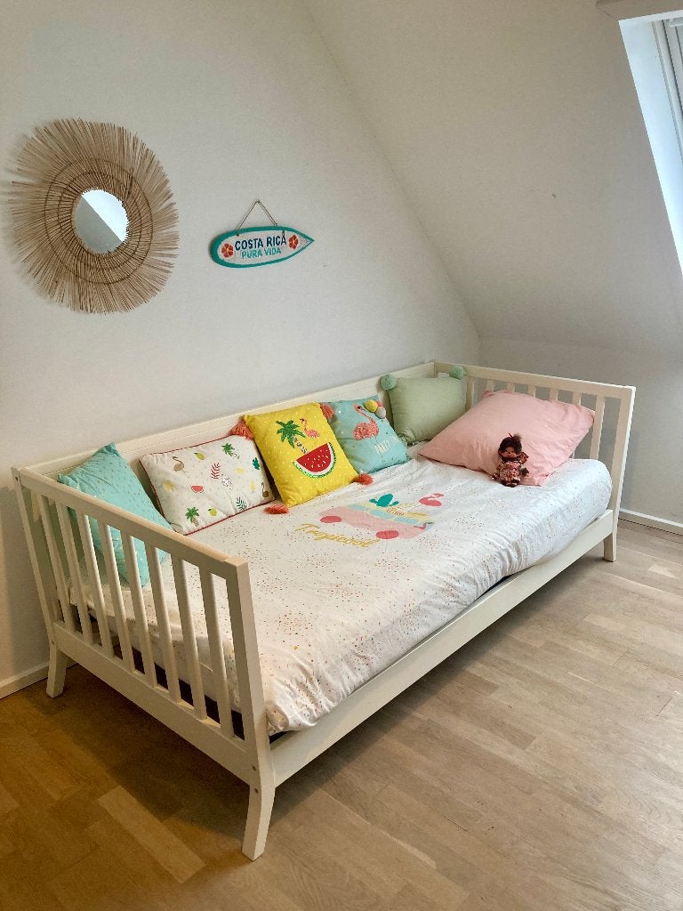 1 persoonsbed Maison du Monde 90x190, Kinderen en Baby's, Kinderkamer | Bedden, 85 tot 100 cm, Zo goed als nieuw, 180 cm of meer