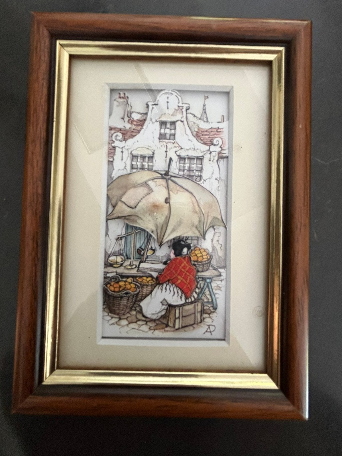 Schilderij Anton Pieck, Enlèvement ou Envoi, Paysage urbain / rural