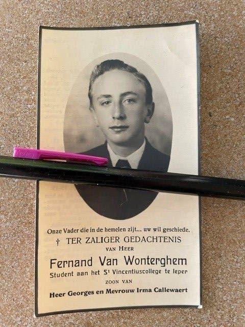 Victime  Van Wonterghem, bombardement allemand,  20 mai 1940, Collections, Enlèvement ou Envoi, Image pieuse
