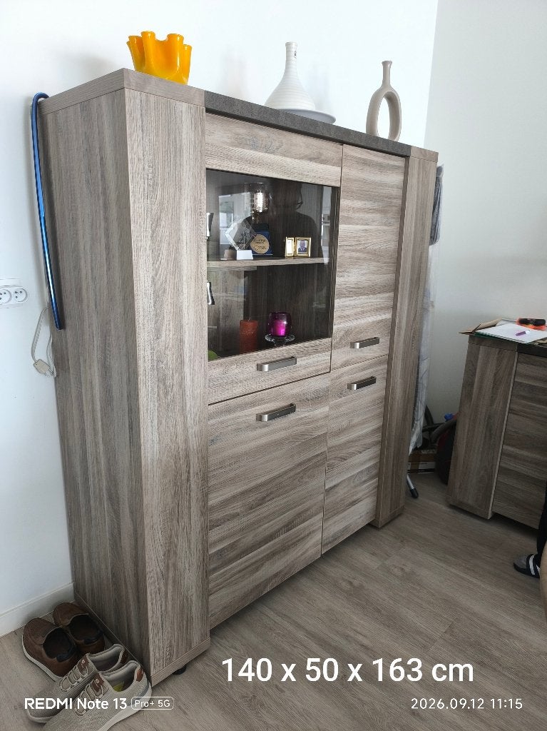 vitrinekast, Avec porte(s), Comme neuf, Enlèvement, 100 à 150 cm