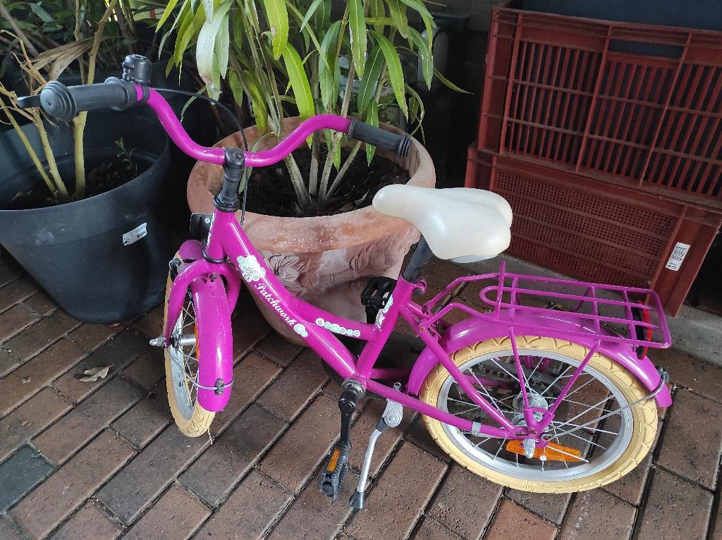 kinderfiets voor meisjes, Ophalen, Zijwieltjes, 16 tot 20 inch, Patchwork