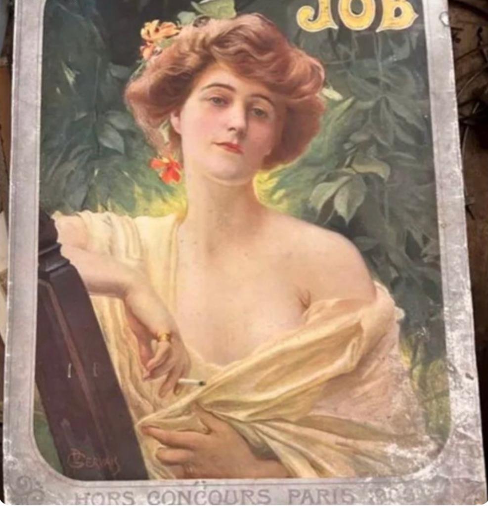 Ancien carton publicitaire JOB 1900, Enlèvement ou Envoi, Utilisé