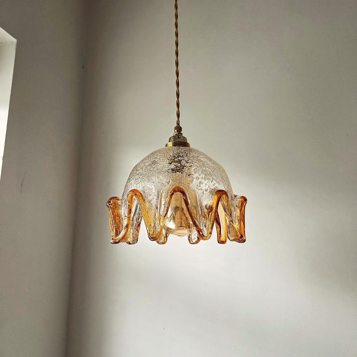 Lampe suspendue vintage en verre de Murano. Deux pièces ! PR, Enlèvement ou Envoi