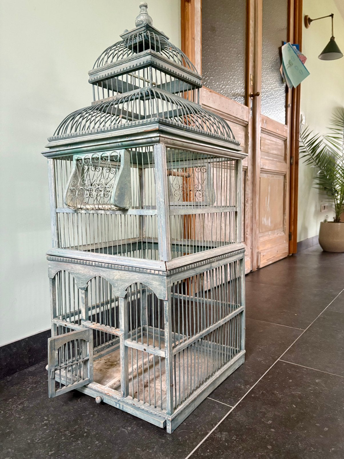 Oude vogelkooi 1,01hoog 400x400, Ophalen, Gebruikt, Hout, Vogelkooi