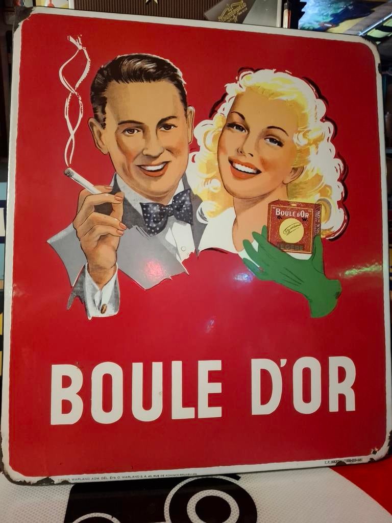 Boule d'or emaille reclamebord, Ophalen of Verzenden, Reclamebord