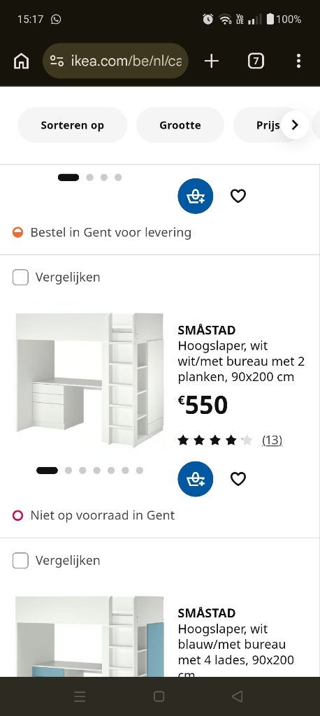 Hoogslaper Ikea, 90 cm, Une personne, Enlèvement, Utilisé