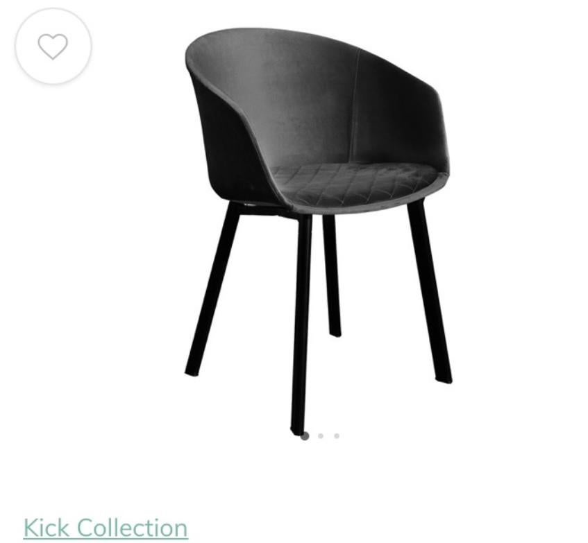 3 eetkamerstoelen velvet (Kick Collection), Huis en Inrichting, Stoelen, Ophalen, Zo goed als nieuw