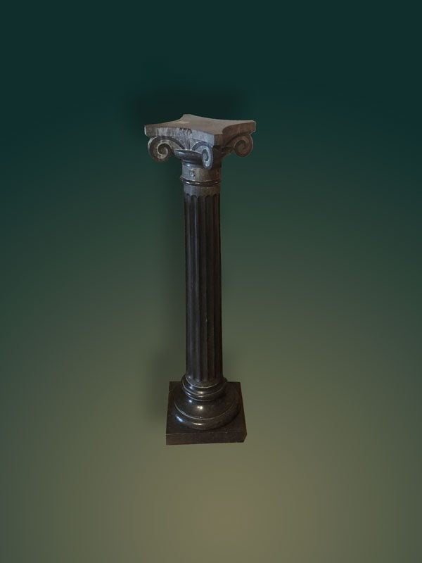 Colonne en pierre noire et marbre noir 1,30 mètre, Enlèvement