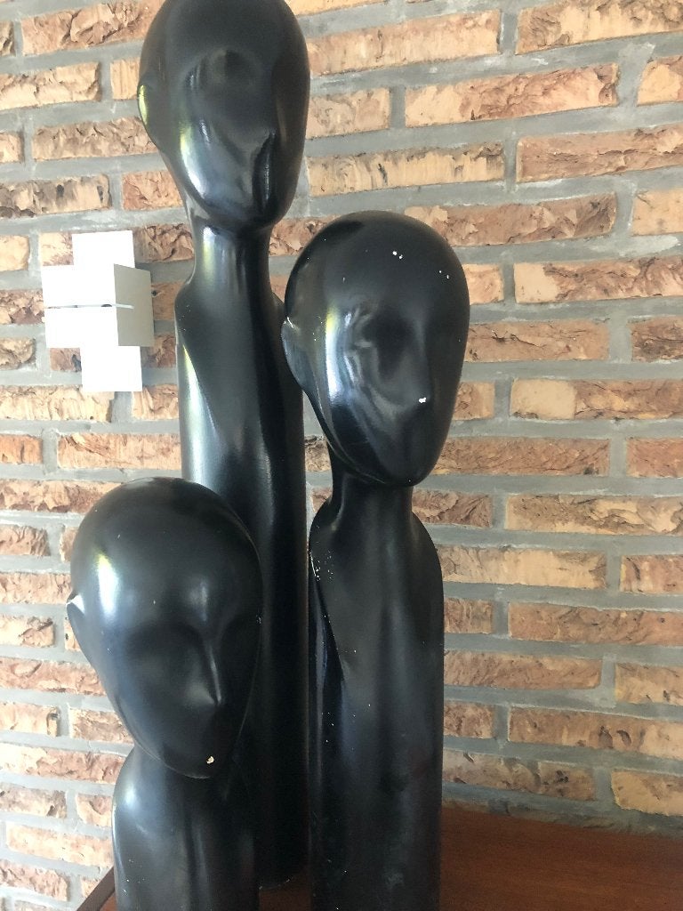 3 vintage abstracte mannequin hoofden beelden, Ophalen