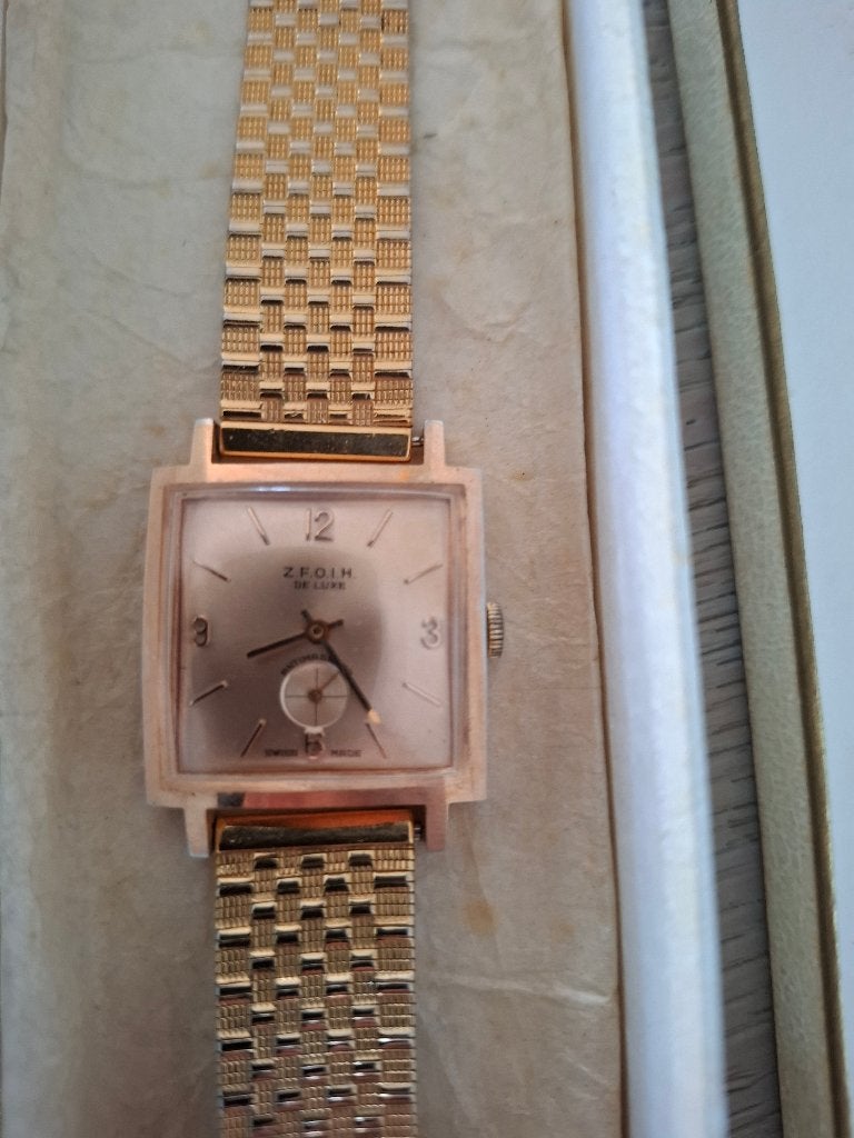 Horloge Swiss Hades De Luxe, Bijoux, Sacs & Beauté, Montres | Anciennes | Antiquités, Montre-bracelet, Autres marques, Doré, Enlèvement