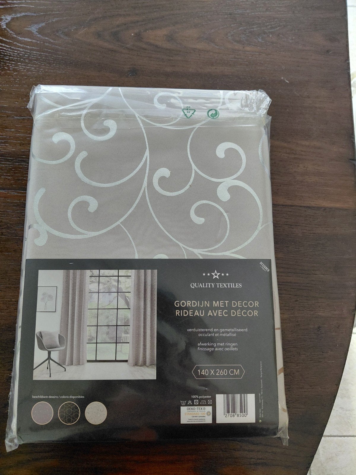 Nieuwe gordijnen met zilver decor, Maison & Meubles, Ameublement | Rideaux & Stores à lamelles, Enlèvement ou Envoi, Gris, Avec anneaux