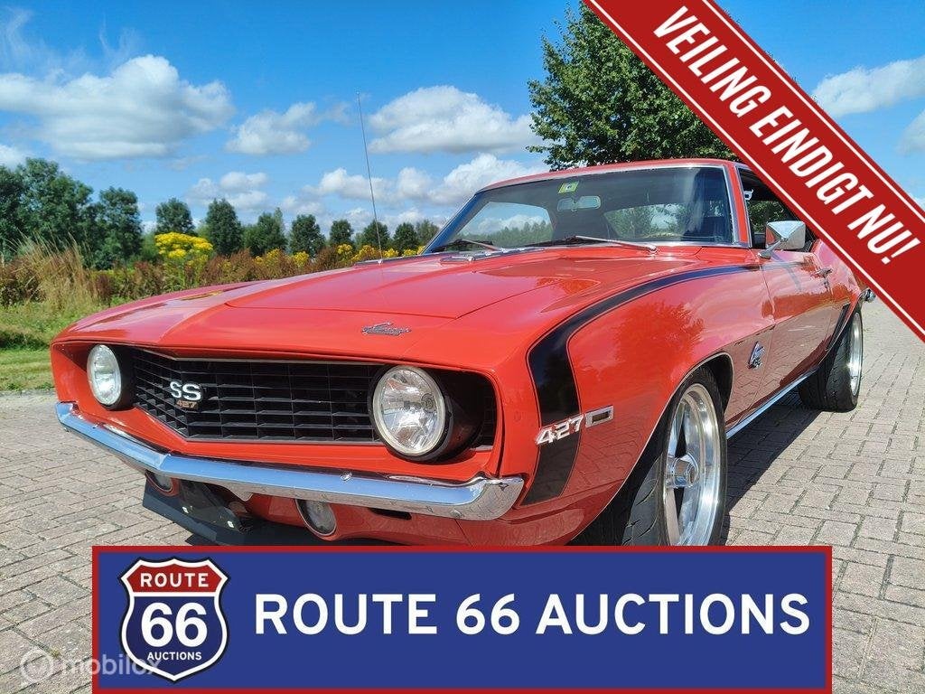 Chevrolet Camaro 427 | 1969 | Route 66 Auctions, Chevrolet, Zwart, Bedrijf, Handgeschakeld