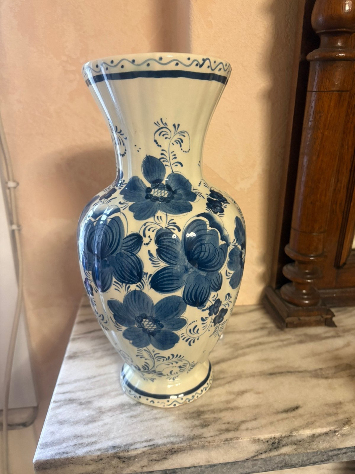 Magnifique Vase Vintage Bleu de Delft – Peint à la main, Antiek en Kunst, Ophalen