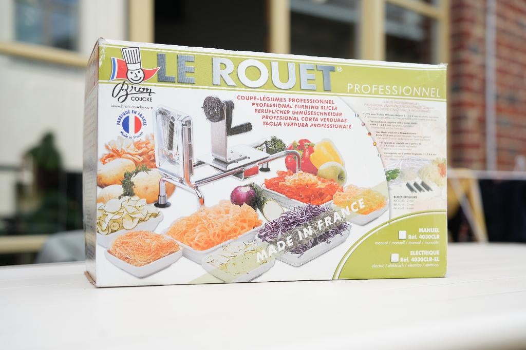 Coupe-légumes professionnel Le Rouet (comme neuf), Maison & Meubles, Cuisine | Couverts, Comme neuf, Enlèvement