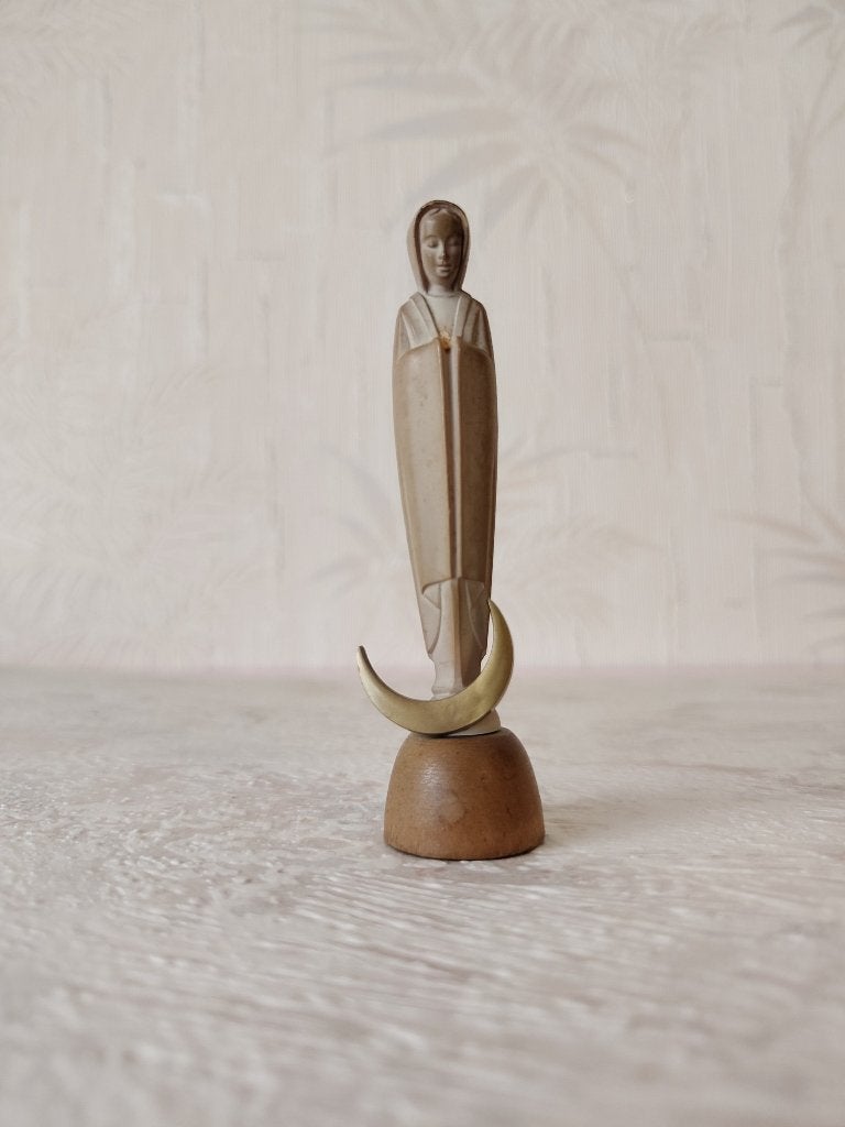 Mariabeeldje met maan, Antiek en Kunst, Antiek | Religieuze voorwerpen, Ophalen