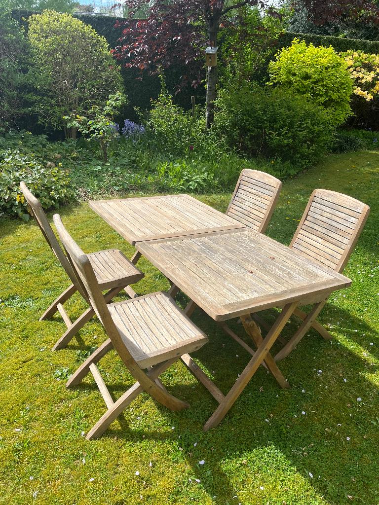 Set de table de jardin Bristol, Enlèvement, Utilisé, Carré, Bois de teck
