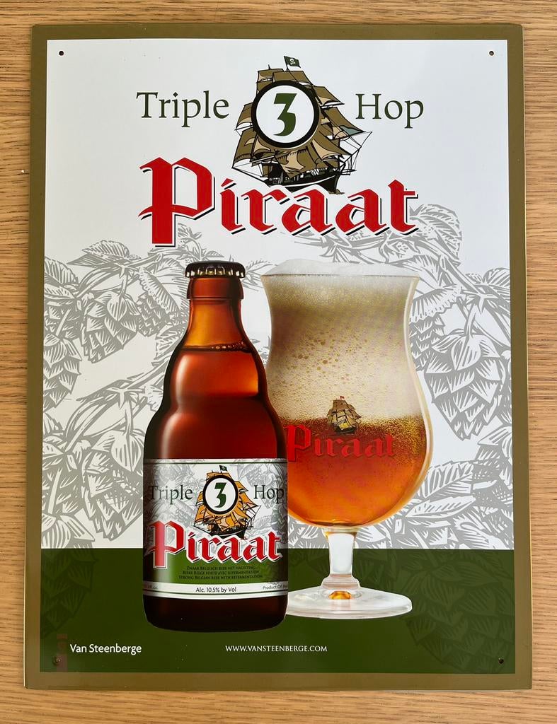 Panneau publicitaire Pirate Triple Hop, Enlèvement ou Envoi, Comme neuf, Panneau, Plaque ou Plaquette publicitaire, Autres marques