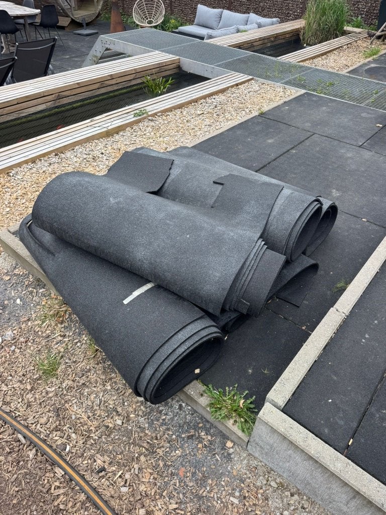 Rubberen matten op rol