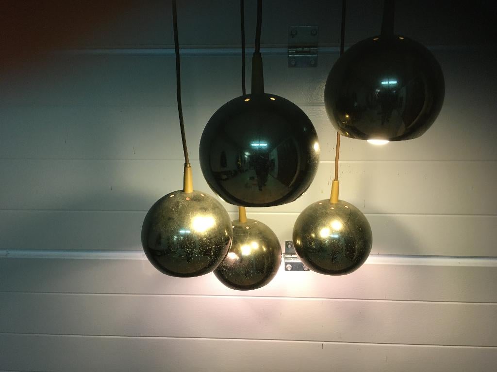 Vintage Pendellamp 1960s - Hanglamp met 5 lichtpunten, Enlèvement
