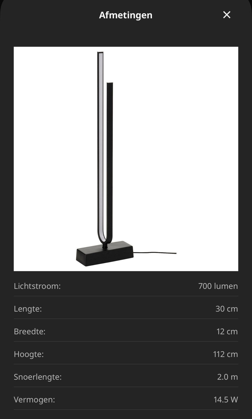 IKEA PILSKOTT vloerlamp – zwart – 14,5W LED - nieuw, Huis en Inrichting, Ophalen, 100 tot 150 cm, Zo goed als nieuw, Retro / modern