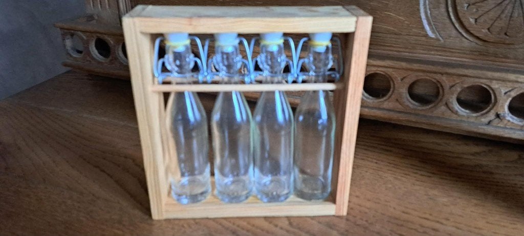Décoration :"mini bouteilles avec bouchons porcelaines", Enlèvement ou Envoi, Verre