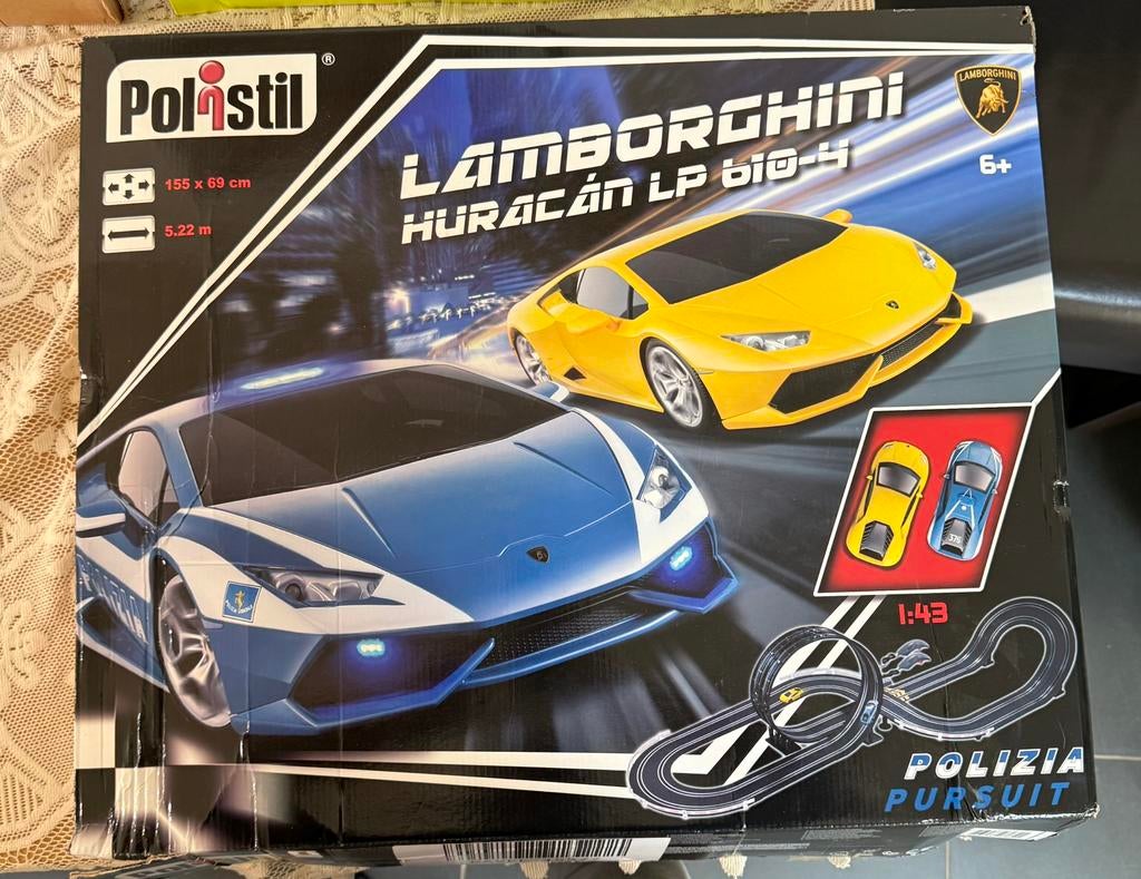 PISTA POLISTIL POLIZIA LAMBORGHINI HURACAN 1:43, Ophalen, Nieuw