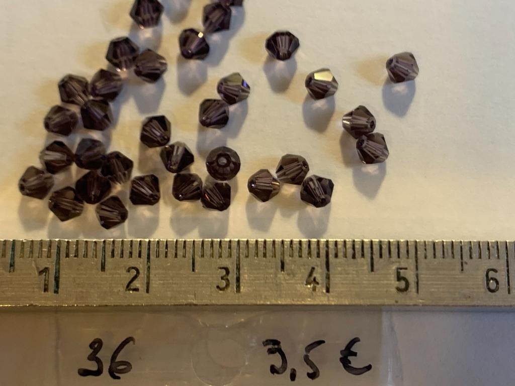 36 Swarovski tolletjes transparant grijs, Ophalen of Verzenden, Nieuw, Kraal