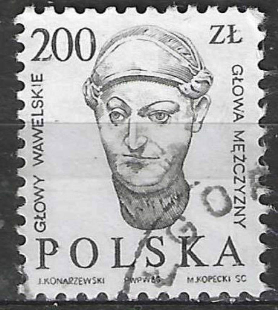 Pologne 1986 - Yvert 2868 - Sculptures - Tête d'homme (ST), Envoi, Pologne, Affranchi