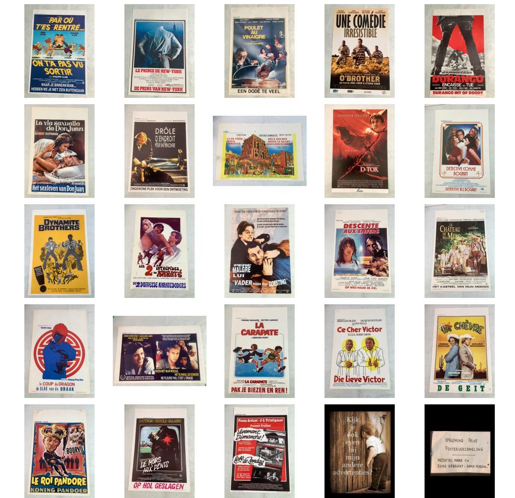 LOT D'AFFICHES DE CINÉMA (22) 36-54 cm, Enlèvement ou Envoi