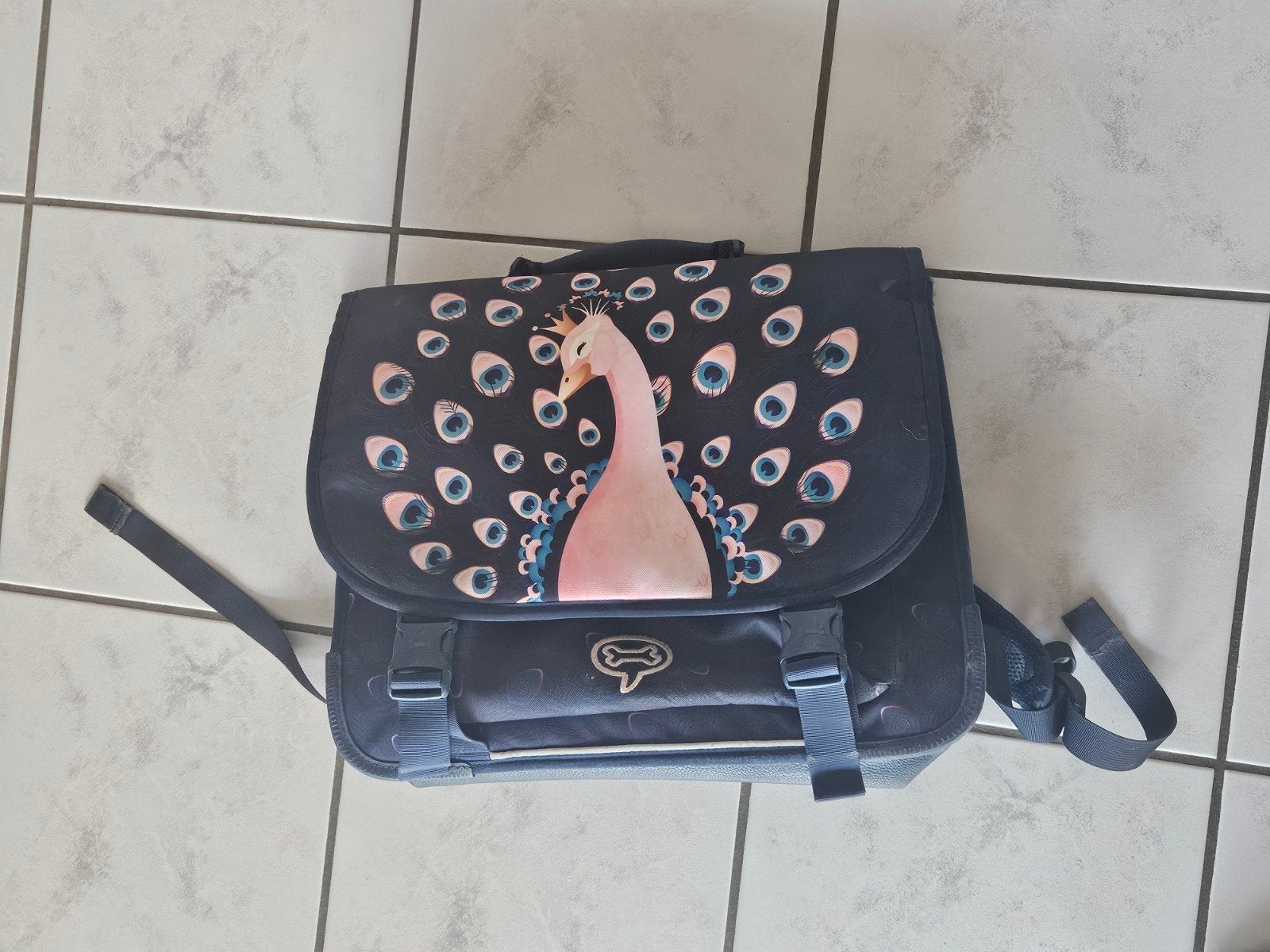 Schooltas, Gebruikt, 30 tot 40 cm, Blauw, Rugtas