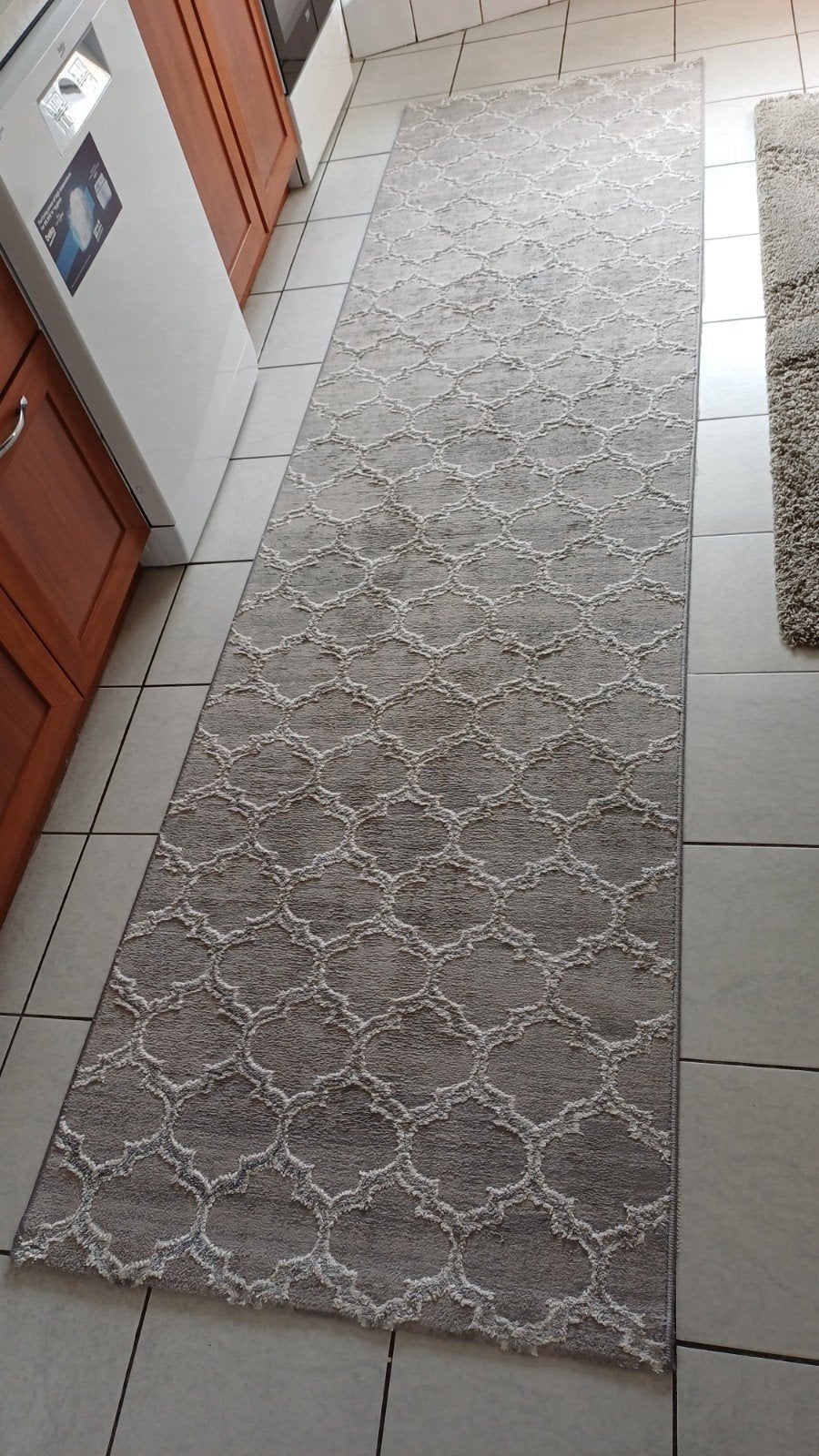 Tapis de cuisine, couloir, 200 cm ou plus, Blanc, Venise Collection, Comme neuf