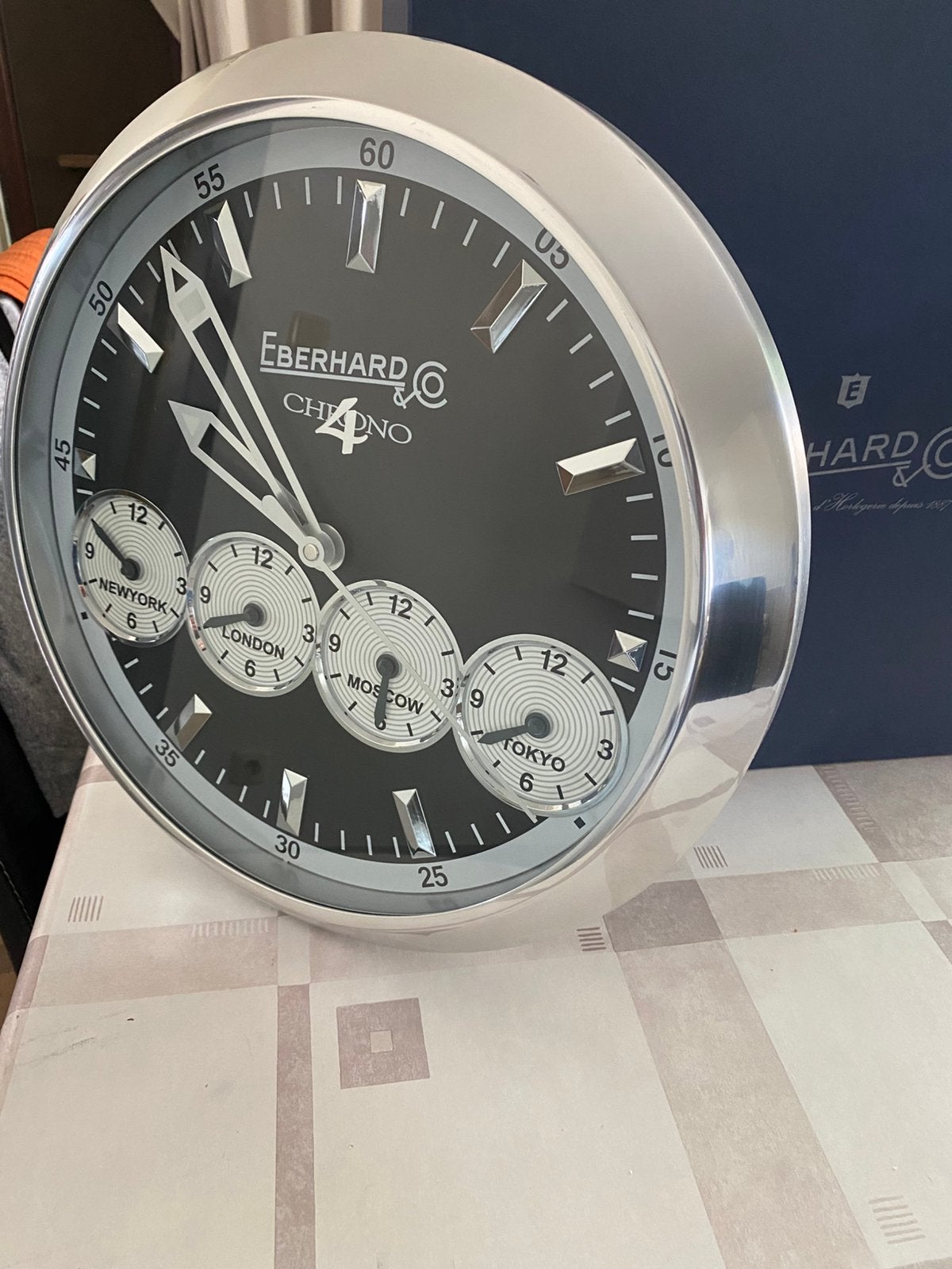 Zeldzame Eberhard & Co. Chrono 4 Wandklok, Ophalen, Zo goed als nieuw, Wandklok
