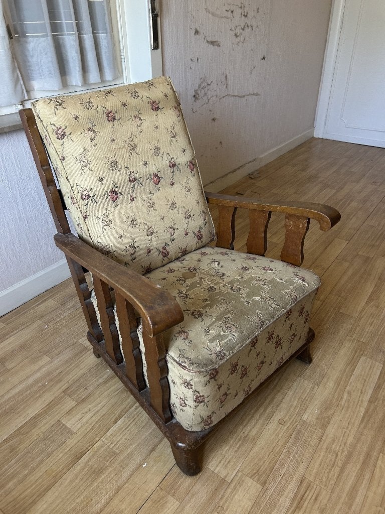 houten fauteuils, Huis en Inrichting, Ophalen, Hout, Gebruikt, 100 tot 125 cm