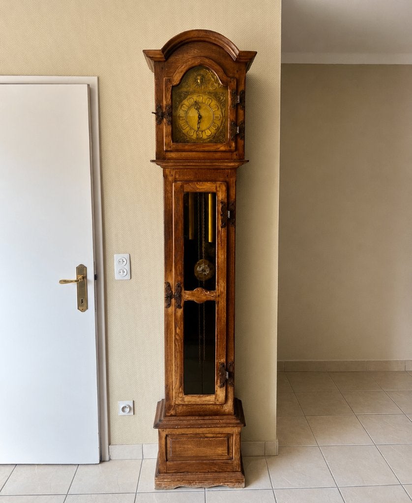 Staande klok in antieke, landelijke stijl, Antiek en Kunst, Ophalen