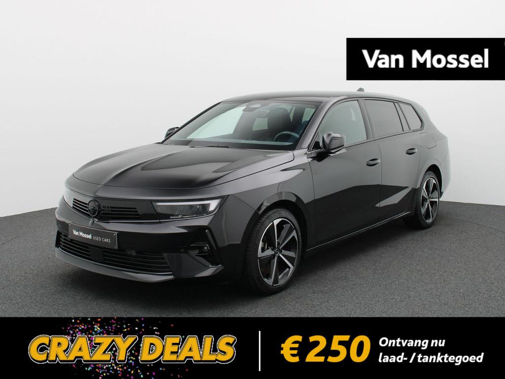 Opel Astra Sports Tourer 1.6 Turbo Hybrid 132kW GS STUUR- EN, Auto's, Apple Carplay, Stof, 4 cilinders, Zwart