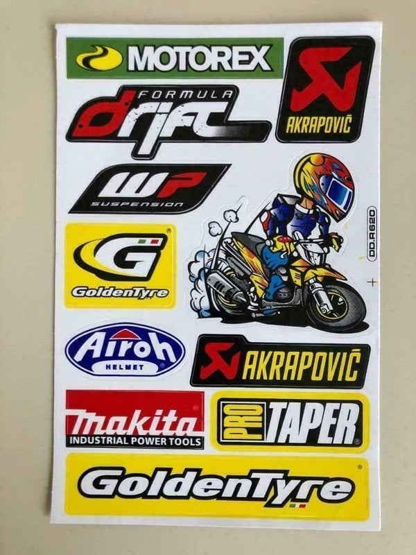 Sponsor motorfiets moto stickervel stickers stickerset, Motoren, Ophalen of Verzenden