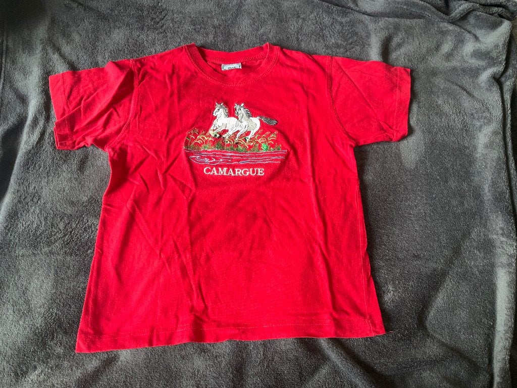 T-shirt 12 ans Camargue, Enlèvement ou Envoi, Utilisé, Fille, Chemise ou À manches longues