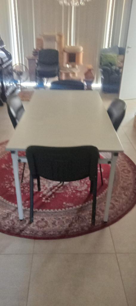 STEVIGE EETTAFEL MET 4 STOELEN, Huis en Inrichting, Tafels | Eettafels, Ophalen, KLASSIEK, 50 tot 100 cm, Zo goed als nieuw