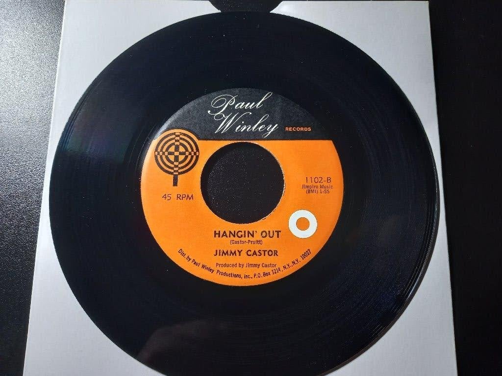 Jimmy Castor — « Popcorn » de Hangin' Out '7, 7 inch, Comme neuf, Housse de protection extérieure, Autres types