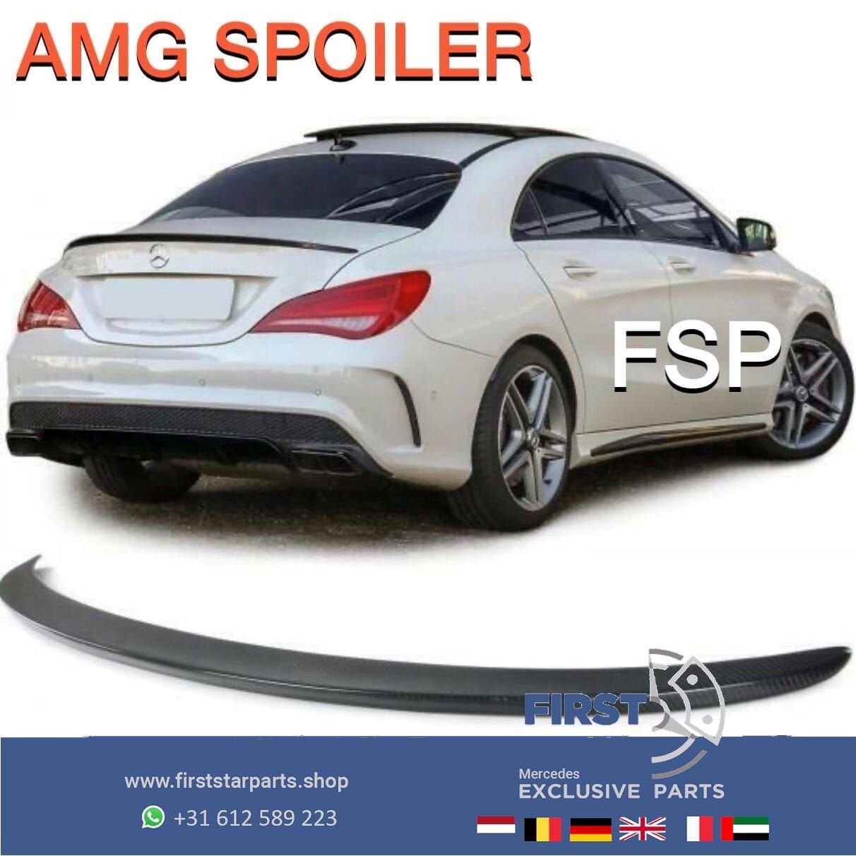 W117 C117 CLA AMG KOFFERBAK SPOILER ZWART 2013-2018 ACHTERBA, Gebruikt, Ophalen of Verzenden, Achter, -