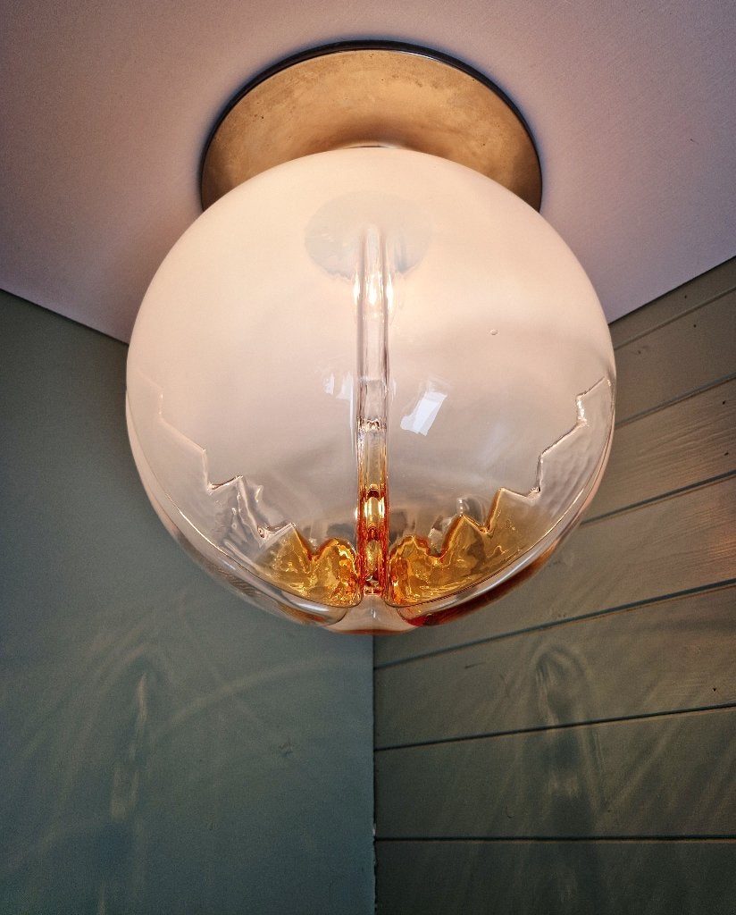 Grand plafonnier en verre de Murano, Mazzega (Italie), 1970, Enlèvement ou Envoi