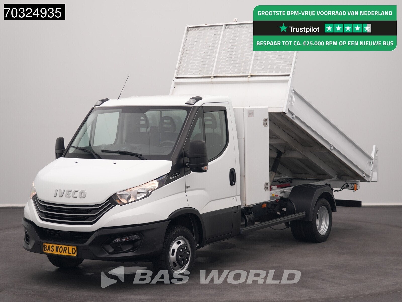 Iveco Daily 35C14 Automaat Kipper met Kist Dubbellucht Kippe, Automaat, Stof, Gebruikt, Euro 6
