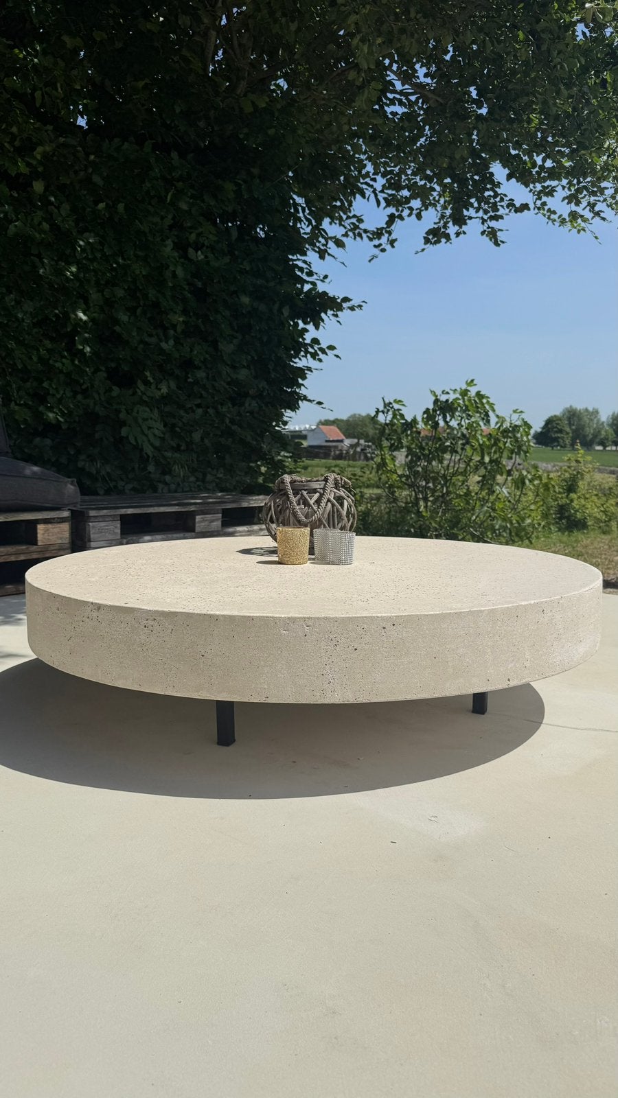 Te koop, prachtige salon tafel in microcement, Ophalen, Overige materialen, 50 tot 100 cm, 100 tot 150 cm